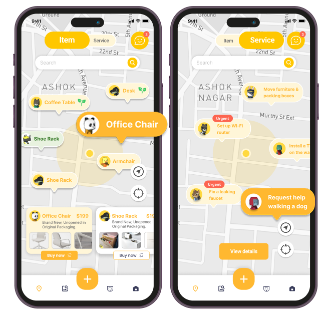 Changeful hyper-local map discovery